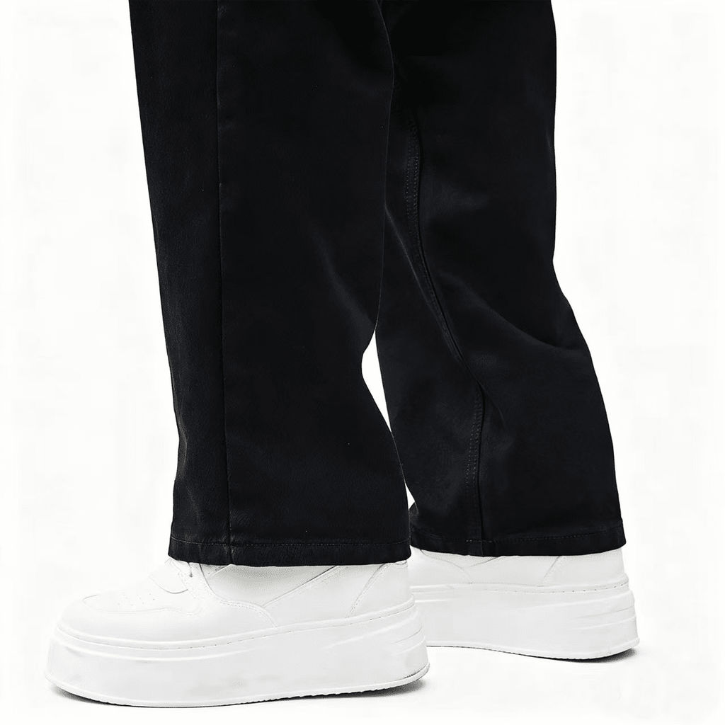 Black Denim Relaxed Fit Straight-Leg  Jeans