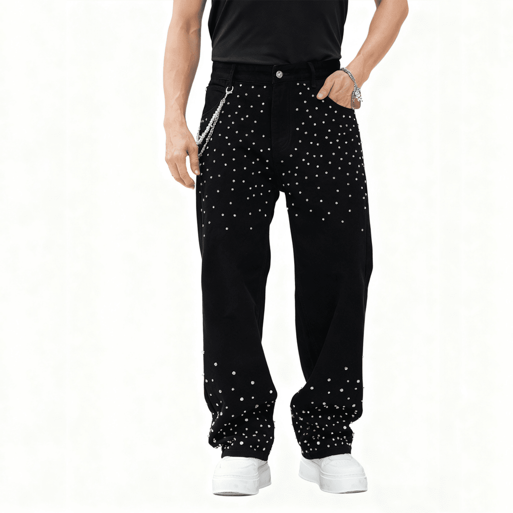 Rhinestone Embellished  Jeans
