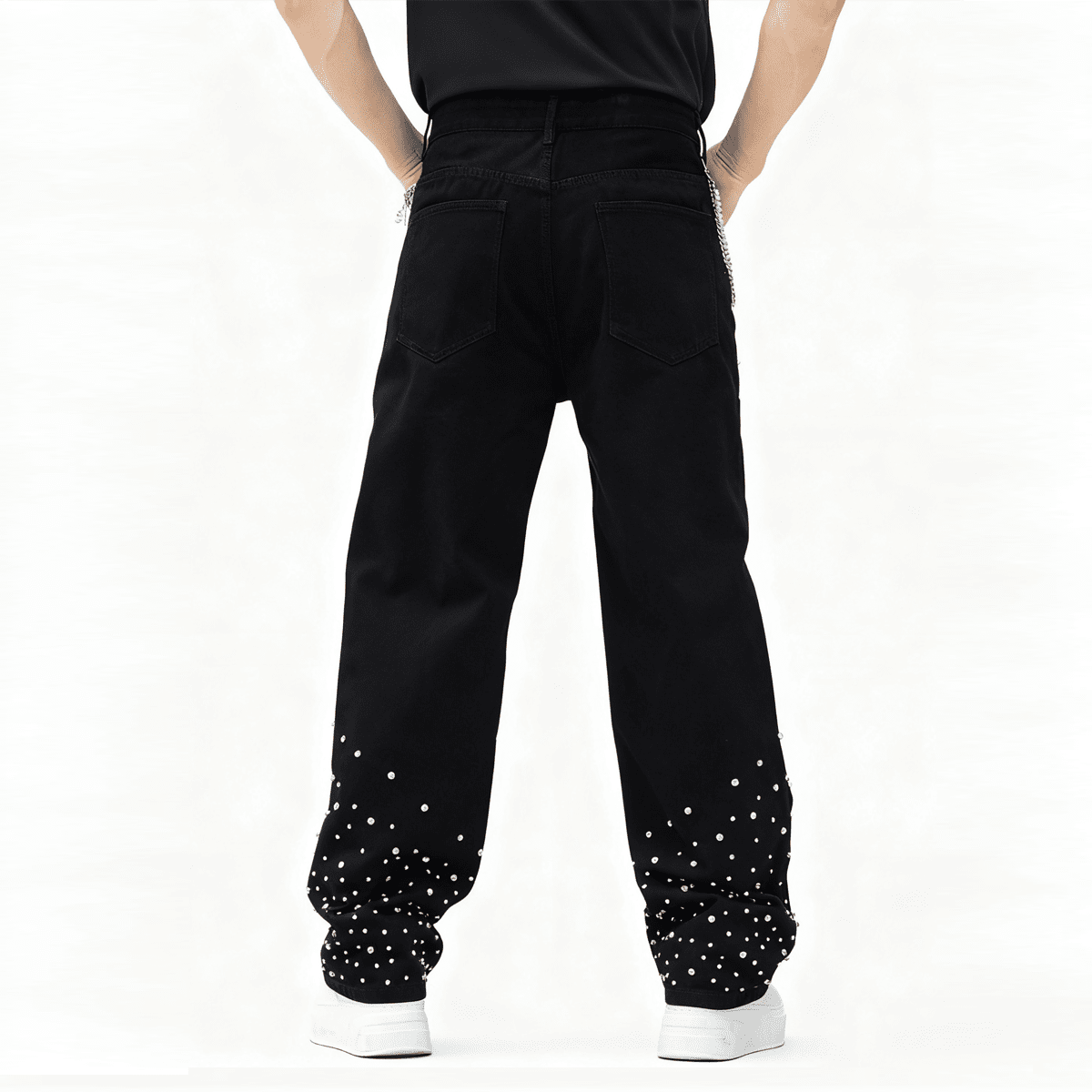 Rhinestone Embellished  Jeans
