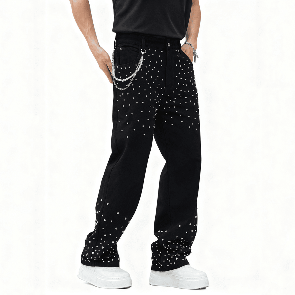 Rhinestone Embellished  Jeans