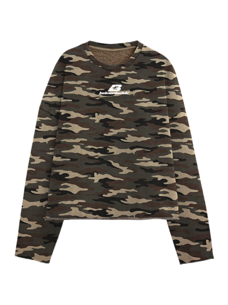 Camo Cropped Sweatshirt
