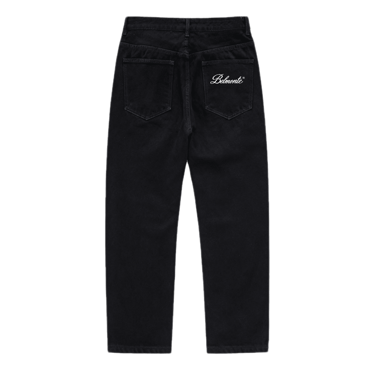 Black Denim Relaxed Fit Straight-Leg  Jeans