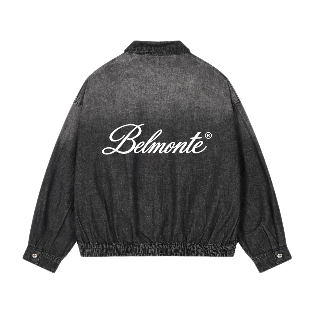 Gradient Denim Zip Jacket