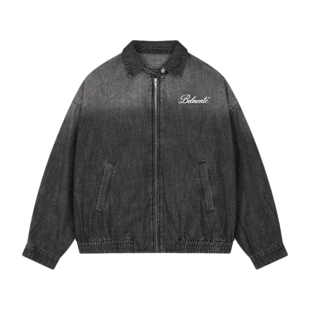 Gradient Denim Zip Jacket
