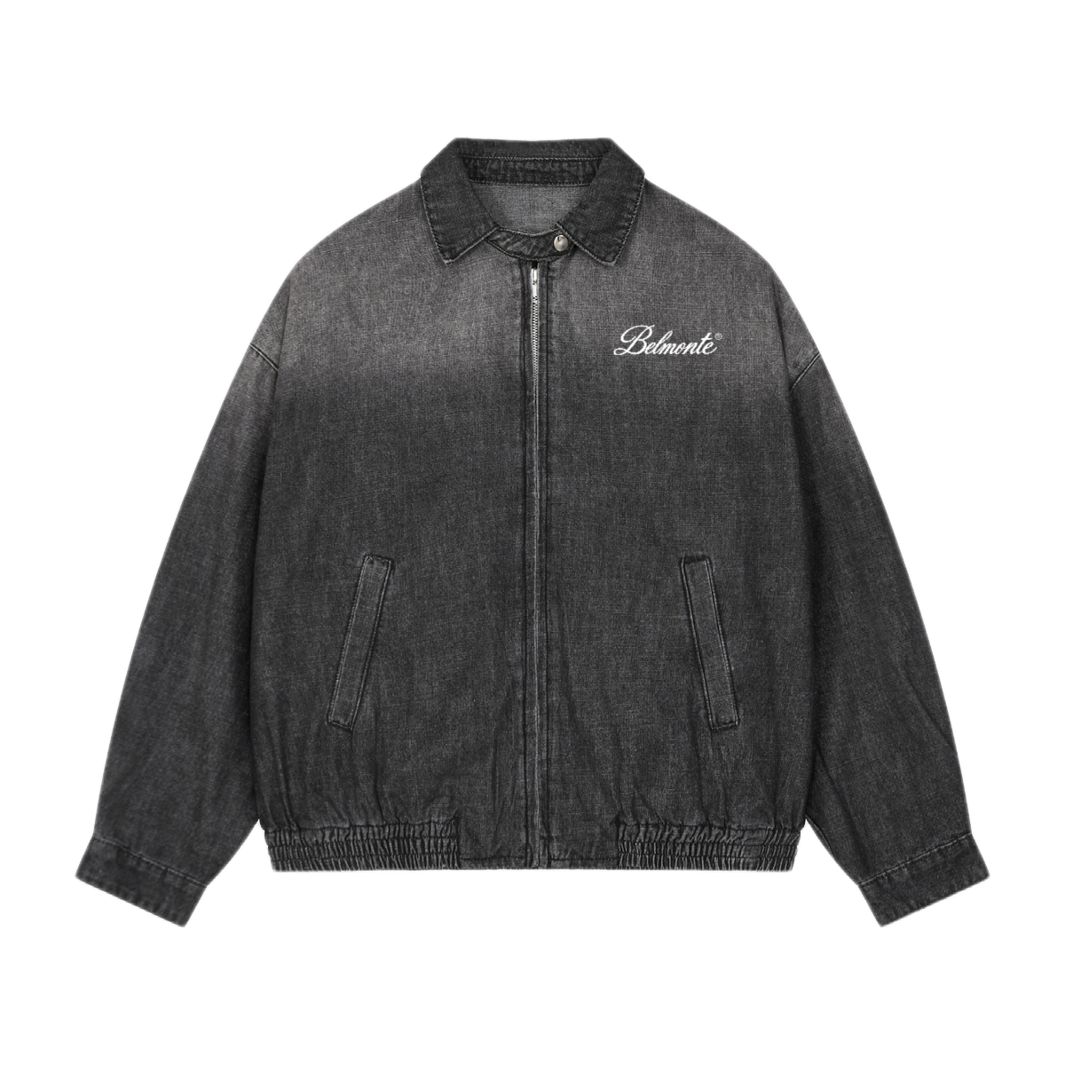 Gradient Denim Zip Jacket