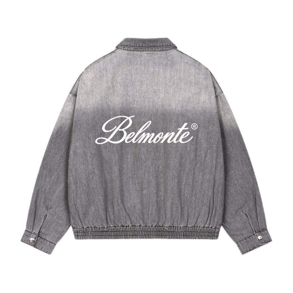 Gradient Denim Zip Jacket