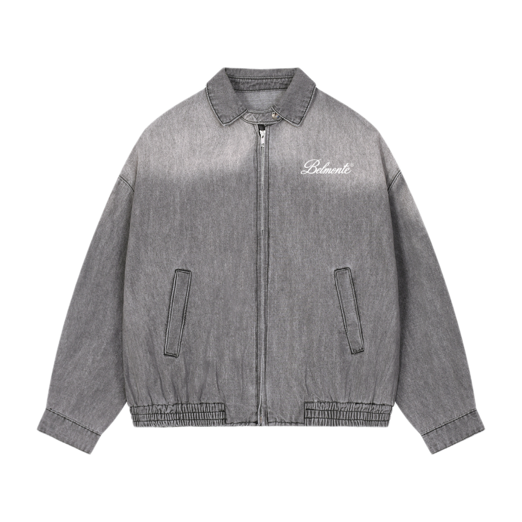 Gradient Denim Zip Jacket