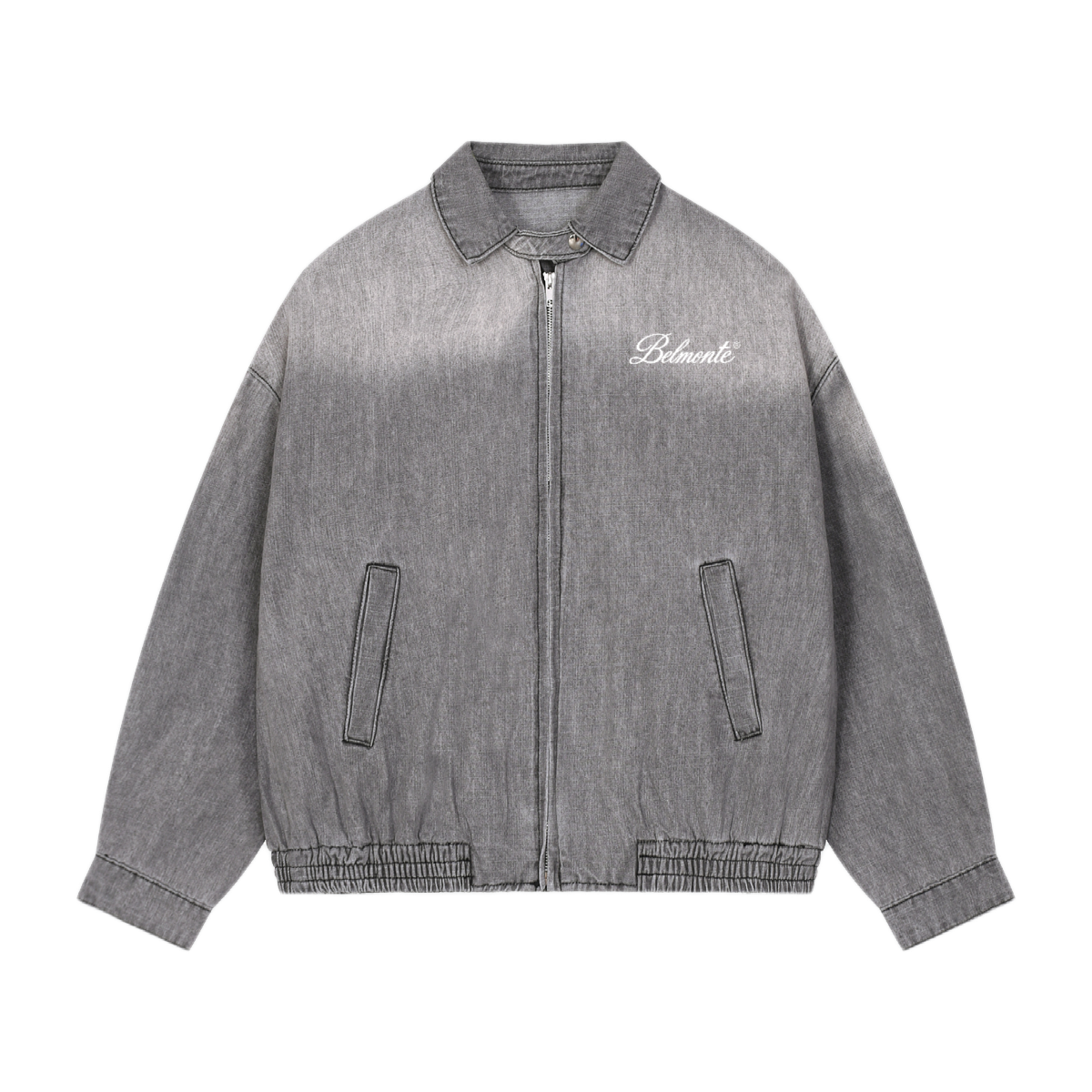 Gradient Denim Zip Jacket