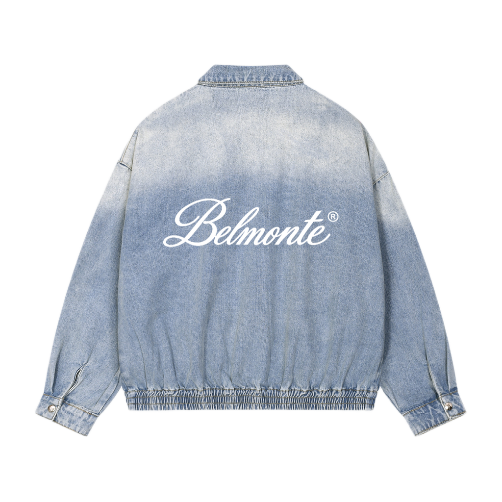 Gradient Denim Zip Jacket