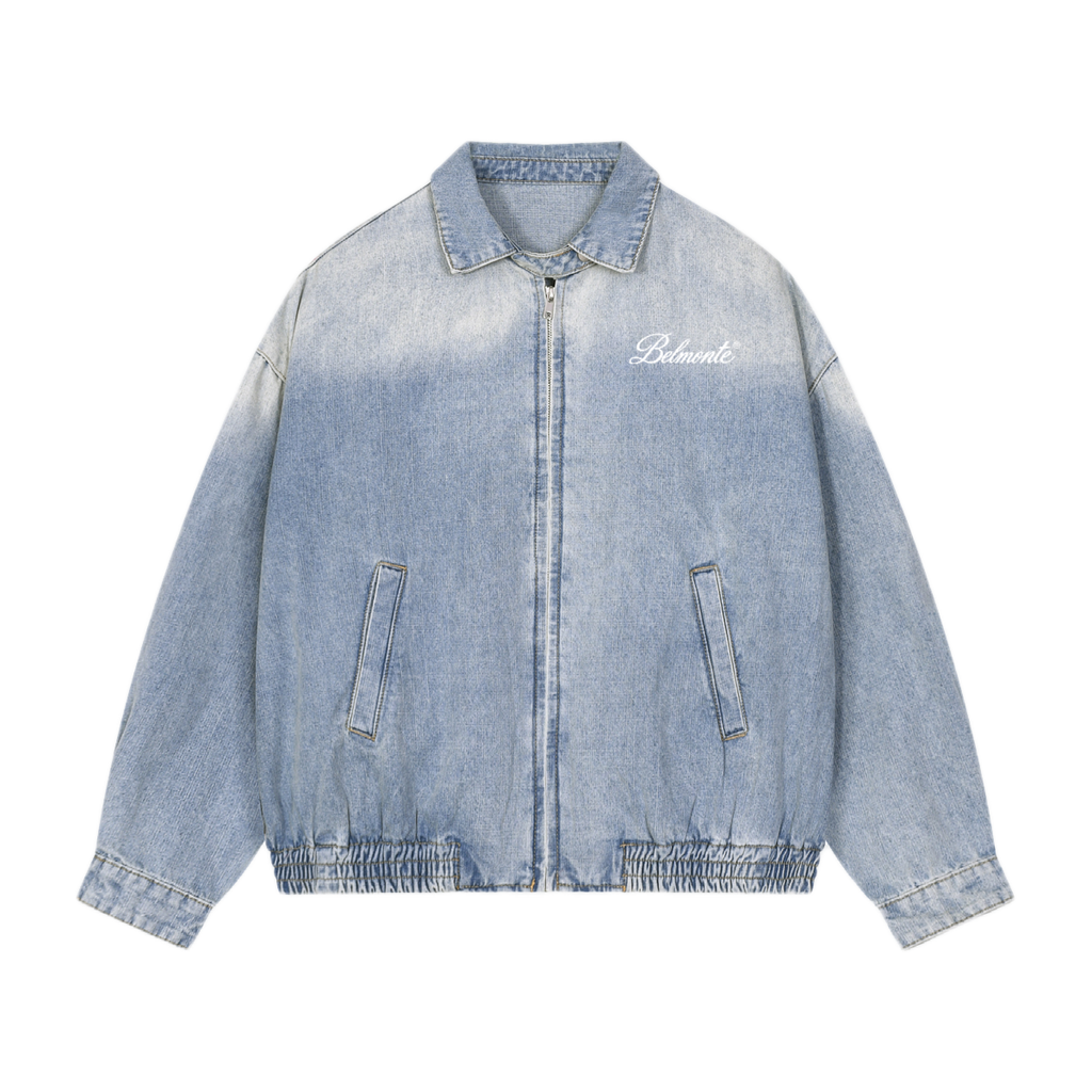Gradient Denim Zip Jacket
