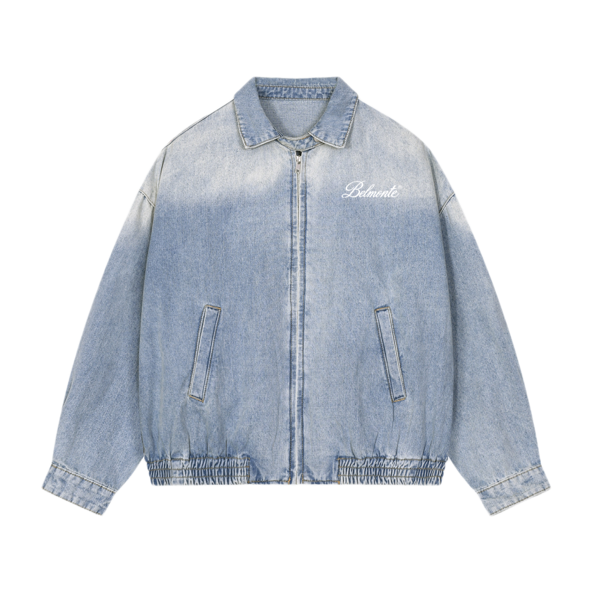 Gradient Denim Zip Jacket